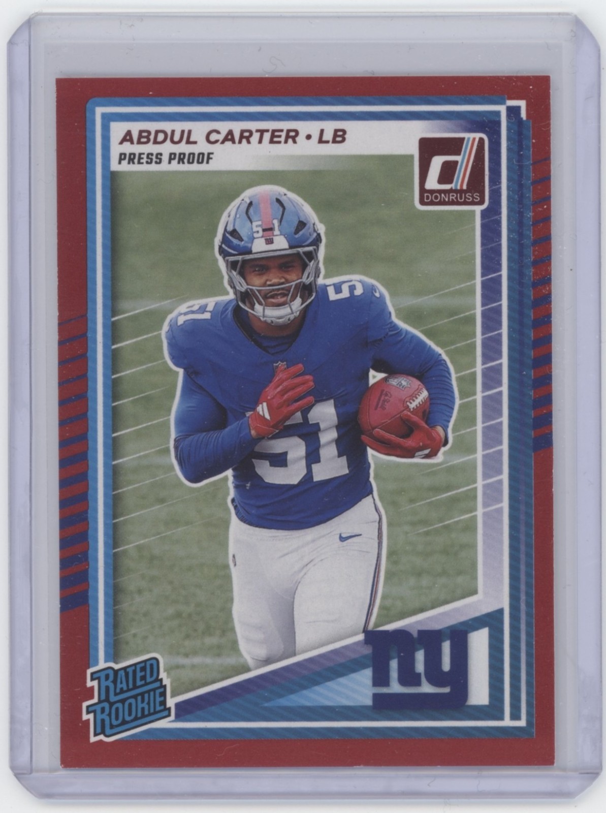 2025 Panini Donruss - Rated Rookie Abdul Carter #315 Press Proof Red (RC)