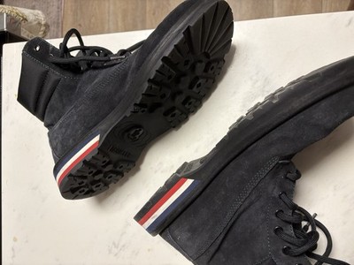 Moncler Italy Boots Men's Size 9 EU 42 Black Suede Leather Lace Up High Top