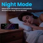 7.7" black mirror finish projection alarm clock USB  LED digital temperature dis