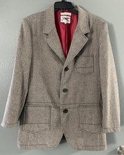 Mark Ecko Cut Sew Jacket Casual Blazer Tweed Style Herringbone Size Large EUC
