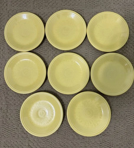 Fiestaware Plates 7” Set of 8 Yellow Side Salad Plates Made in USA