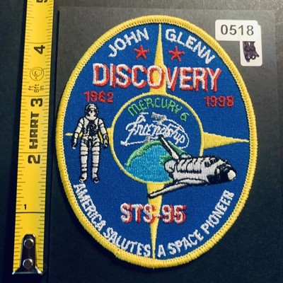 John Glenn STS-95 Discovery Mercury Friendship 7 Commemorative Patch 4''