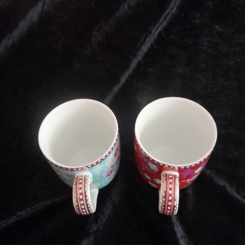 Pip Studio* 2 x Becher* Kaffee*Tee* Floral Porcelaine * hellblau*rot*neuwertig - Bild 3 von 7