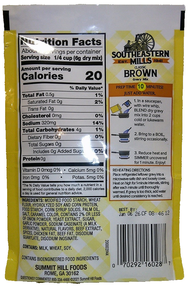 BUNDLE!  (24) Southeastern Mills Classic Brown Gravy Mix Packs!  FREE Ship!