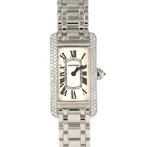 Authentic Cartier Tank American SM WG/2D WB7018L1 WG Quartz #230-000-472-1856