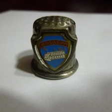 Pewter THIMBLE - MISSISSIPPI Souvenir - - EVC