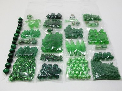 1/2 lb. Bulk Bead Lot - Craft & Jewelry Making - Green Mix