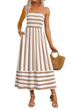 OFEEFAN Maxi Dress Spaghetti Strap Business Casual Spring Long Sundresses for...
