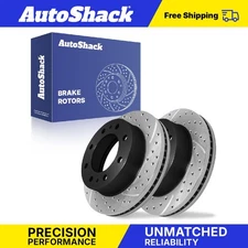 Rear Drilled Slotted Brake Rotors for 2011-2025 Chevrolet Silverado 2500 HD