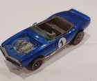 Vintage 1969 Hot Wheels Redline Light My Firebird Blue HK