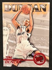 1997 Press Pass Basketball - #45 Tim Duncan Rookie Card, Spurs - Red! Variation. rookie card picture