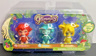 Glimmies 3 Pack Set Rubina, Pluma, Cornelie Light Up Toys 2017 Just Play Sealed
