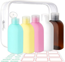 5 Pack 3.4Oz Travel Bottles for Toiletries Shampoo and Conditioner Bottles TSA A