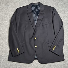 Lauren Ralph Lauren Mens Wool Blend Blazer Suit Jacket Navy Blue Gold Button 50R