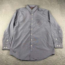 Chick-Fil-A Shirt Mens Large Blue Gingham Check Team Style Employee Button Up