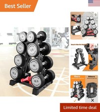 Durable 4-Tier Dumbbell Rack - Heavy-Duty Steel Weight Stand for Storage