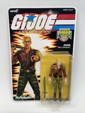 Super7 ReAction  DUKE Commander Tiger Force Gi Joe 3.75  figure Damaged Card