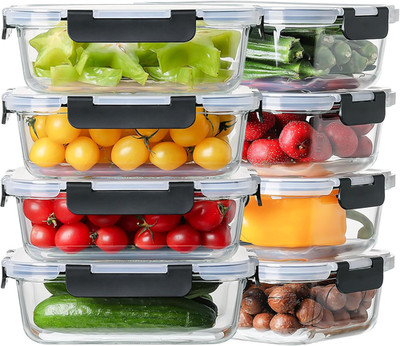 8 Pack 36Oz Large Glass Meal Prep Containers with Lids, Glass Food Storage Conta