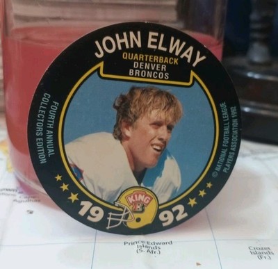 1992 King B NFL football Disc # 11 John Elway Denver Broncos Quarterback