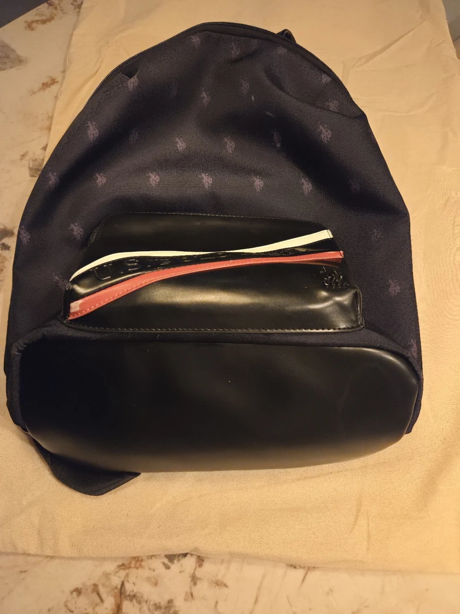 U.S. Polo Assn. Herren Rucksack Schwarz Kunstleder/Canvas mit Frontfach, RV