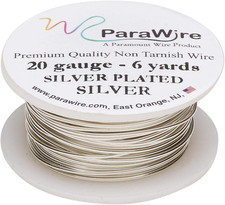 Silver-Plated Copper Craft Wire 20-Gauge 6-Yards with Clear Protective Coating