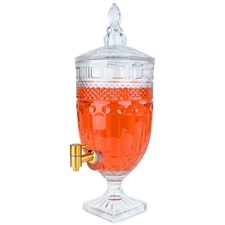 1.3 Gallon Glass Drink Dispenser, Glass Beverage Dispenser with Spigot for Pa...