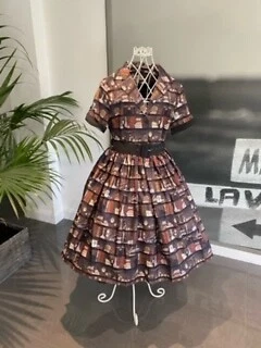 Lindy Bop Bletchley Decorative Bookcase Vintage Style Dress