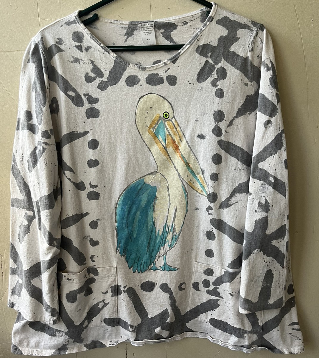 Creations by Tina Hand Painted Batik? Pelican Oversized