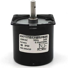 Synchronous Motor 60KTYZ AC 220V 240V 5 rmp/m CW/CCW 14W Torque 23kgf.cm