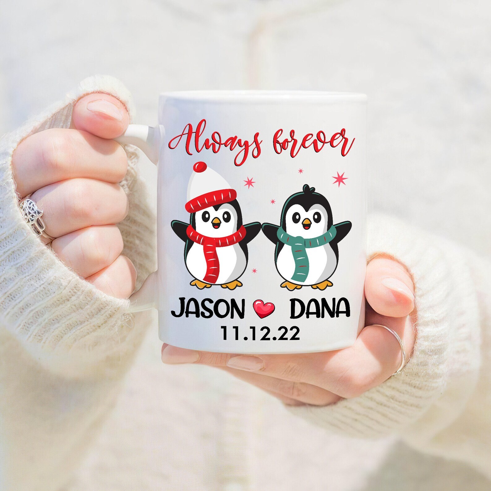 Personalized Always Forever Coffee Mug Valentine's Day Cup Girlfriend Gift Gift