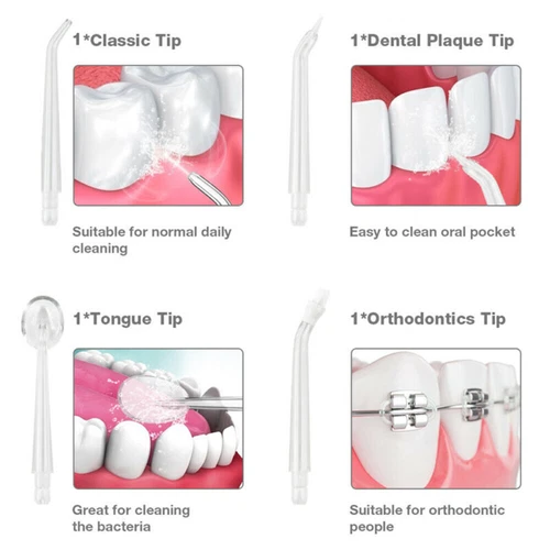 Cordless Water Flosser Jet 4 Tips Dental Floss Oral Irrigator Teeth Cleaner USB - Bild 10 von 10