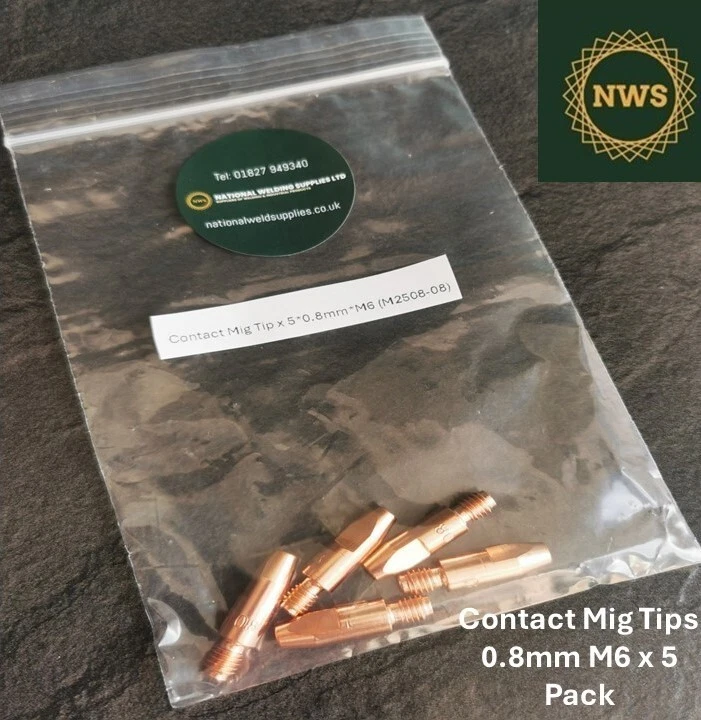 SWP MIG Schweißkontaktspitzen Schwerlast MB25 0,8 mm M6 x 5er Pack