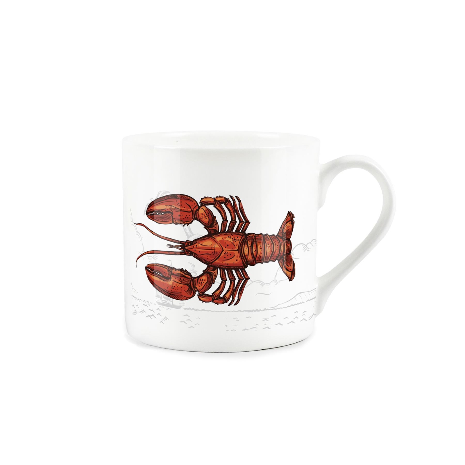 Bone China Coastal Sealife Lobster Mug - Tea/Coffee Present Gift