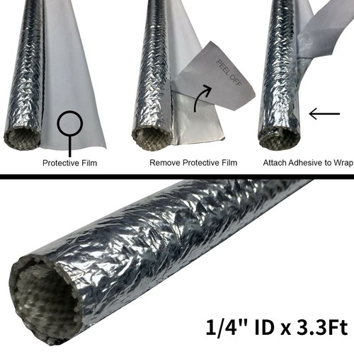 1/4" ID Self Closed Heat Shield Sleeve Protection Side for Cables, Automotive 1M - Picture 3 of 9