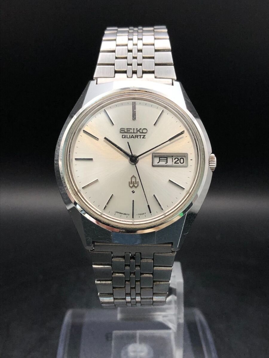 SEIKO WATCH 38 SERIES QUARTZ 3803-7010 SILVER DAY DATE SEIKO WATCH 38 SERIES QUARTZ 3803-7010 SILVER DAY DATE