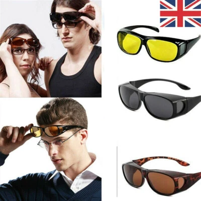 Fit over sunglasses Polarised Anti glare UV400 Wrap Around Mens Womens UK