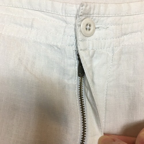 M&S Linen Trousers Pale Grey Wide Crop Drawstring Holiday Casual Beach Size 34W - Picture 8 of 16