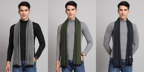 Wool Cashmere Scarf men neckerchief Wrap plaid winter warm thick scarves
