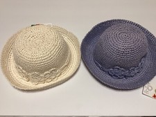 Flower Girl Hats, Purple and Cream, Easter Set of 2 