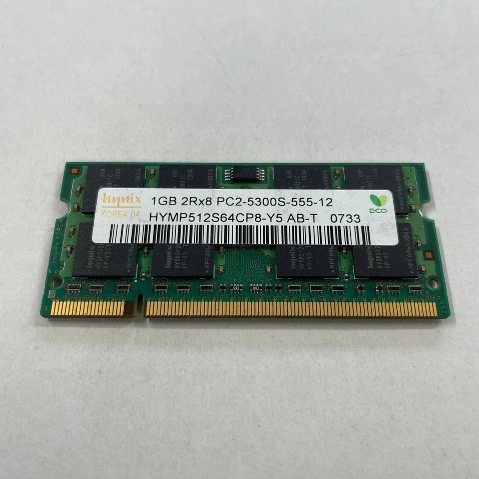 Hynix 1GB DDR2 RAM PC2-5300 667MHz non-ECC Unbuffered SODIMM HYMP512S64CP8-Y5 - Image 2 of 3