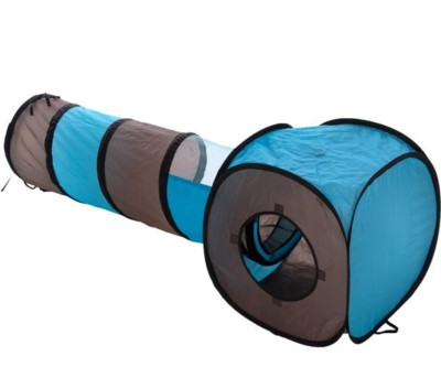 Zooplus Katzentunnel Connect 2in1 Blau/Grau LA 69261 NEU