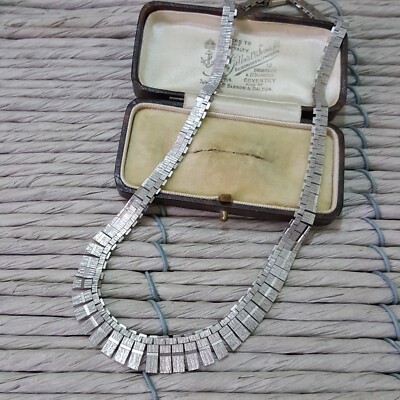 Vintage 925 Sterling Silver Necklace, Cleopatra Necklace,  1978, Hallmarked 