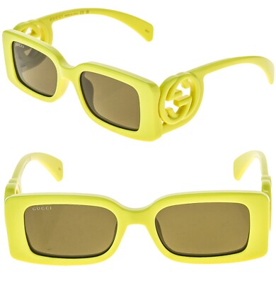 GUCCI イエロー サングラス GUCCI Couture 1325 Yellow GG Logo 007 Narrow Fashion Square