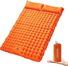 Double Sleeping Pad for Camping Inflatable 2 Person Sleeping Mat with Built-In P