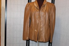 Iman Nice Brown Soft Leather Jacket Sz L Euc
