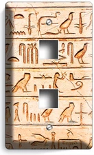 ANCIENT EGYPTIAN CRACKED HIEROGLYPHS WALL LIGHT SWITCH OUTLET PLATES ROOM HD ART