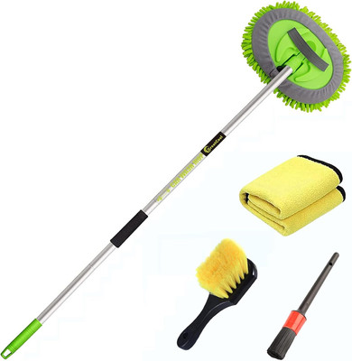 4-Piece Car Wash Brush Set with Mop Glove and Detailing Tools