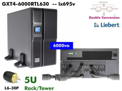 Liebert GXT4 Online GXT4-6000RTL630 UPS 6000va 200-240v w/Warranty & New Batts