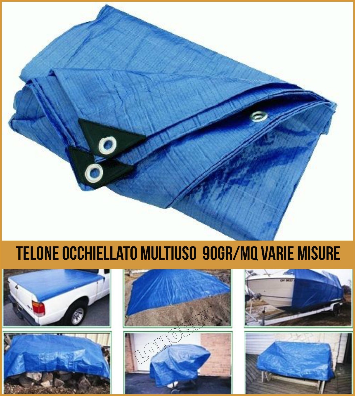 Telo Occhiellato Impermeabile 3x4 Telone Copritutto Pesante Bianco Trasparente - Foto 11