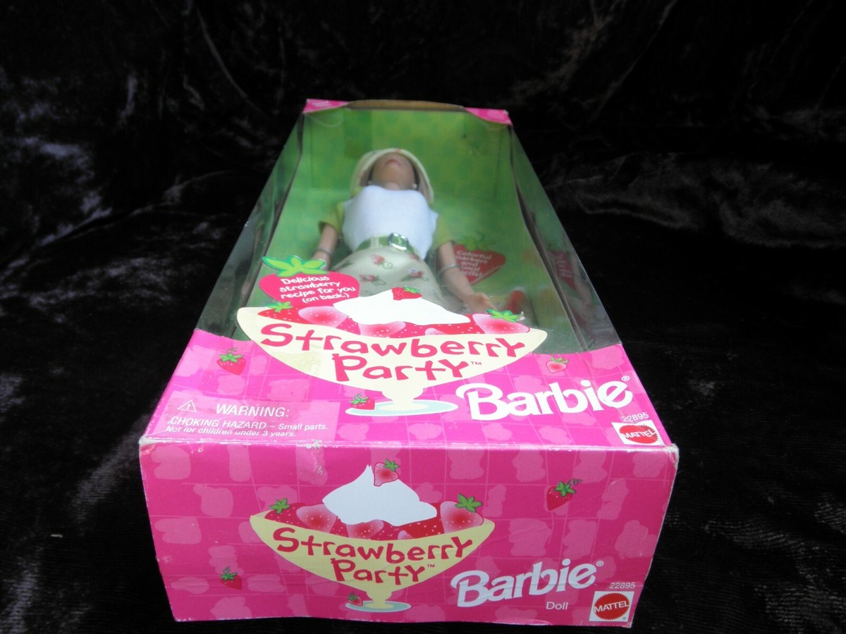 NEW 1998 VINTAGE, by MATTEL #22895, BARBIE STRAWBERRY PARTY